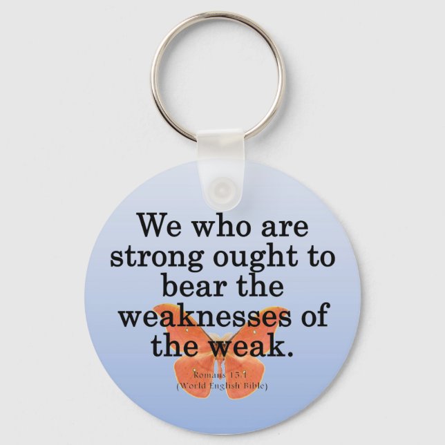Lend a Helping Hand Romans 15-1 Key Ring (Front)