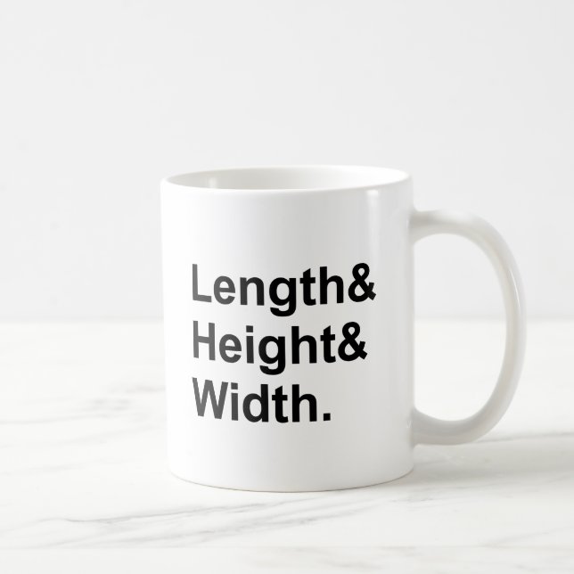 Length x Width x Height | Measuring Area Coffee Mug (Right)