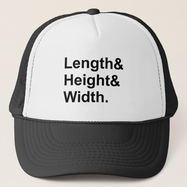 Length x Width x Height | Measuring Area Trucker Hat (Front)