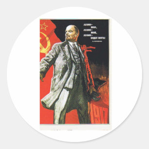 lenin father of soviet union classic round sticker