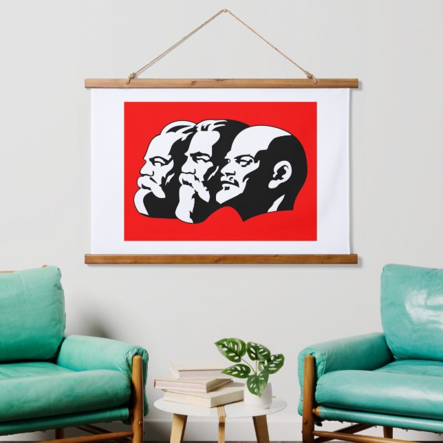 Lenin, Marx, Engels, Soviet Union, Communism Hanging Tapestry (Living Room)