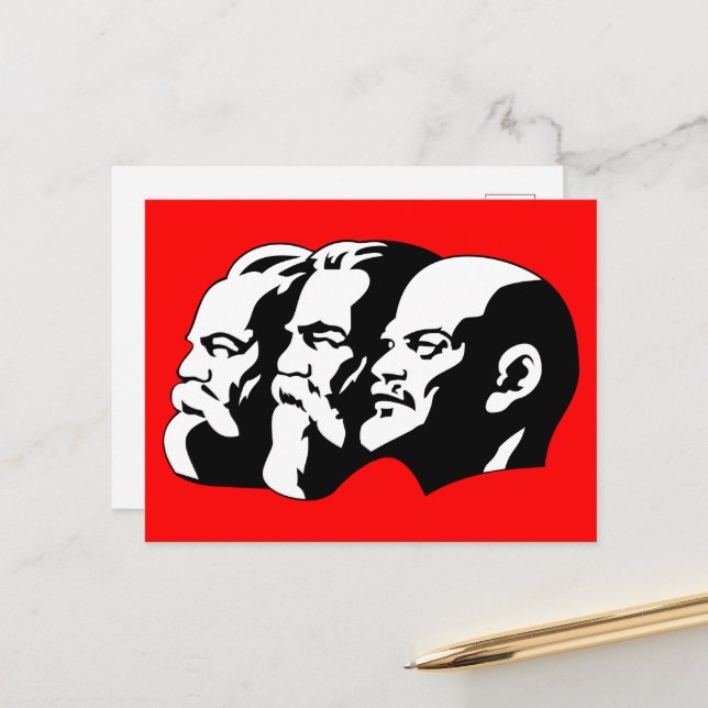 Lenin, Marx, Engels, Soviet Union, Communism Postcard (Front/Back In Situ)