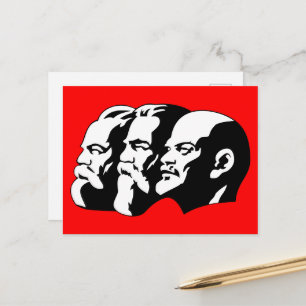 Lenin, Marx, Engels, Soviet Union, Communism Postcard