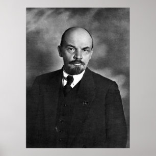 Lenin photo portrait poster