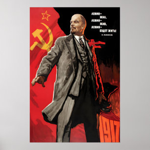 Lenin Soviet Propaganda Poster, Long Live Lenin! Poster