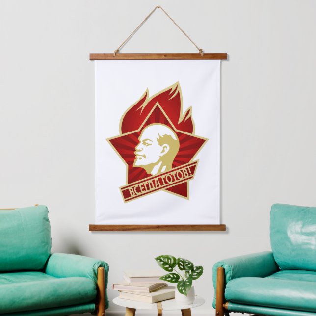 Lenin, USSR, CCCP, Soviet Union, Communism Hanging Tapestry (Living Room)