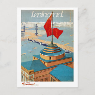 Leningrad USSR Vintage Poster Restored Postcard