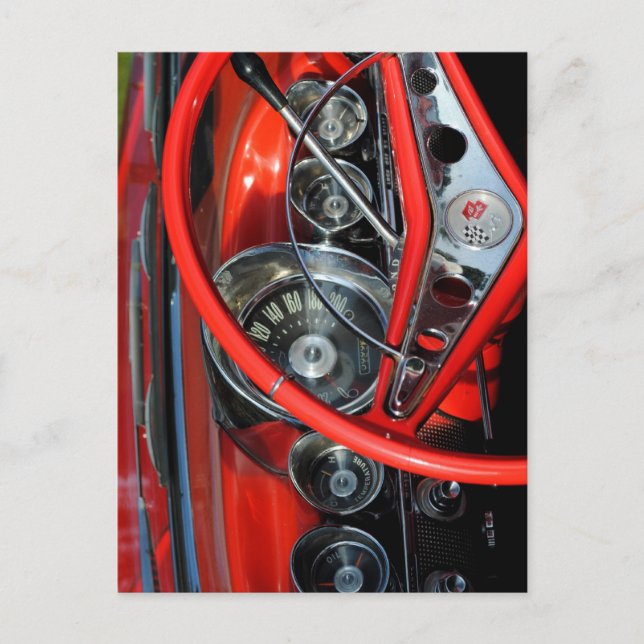 Lenkrad vom Oldtimer Postcard (Front)