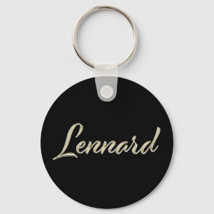 Lennard Name whitegold Button Keytags Key Ring