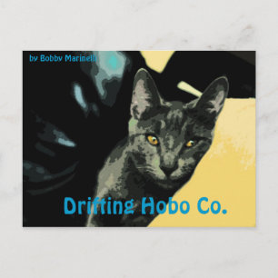 Lennon Cat Postcard Drifting Hobo co.