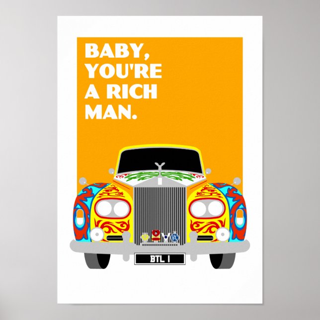 Lennon Classic Painted Psychedelic Car Poster (Front)