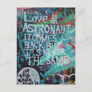 Lennon Wall, Love is like an astronaut graffiti Postcard