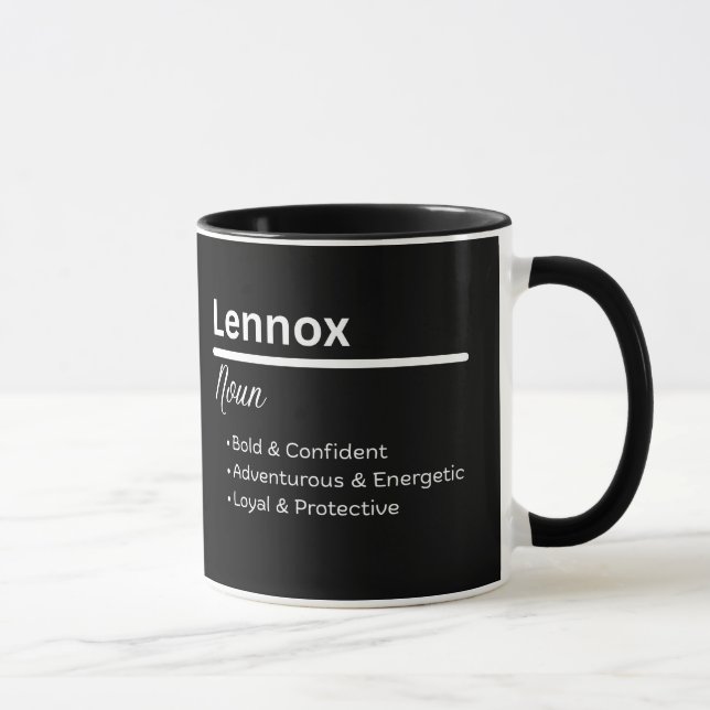 Lennox Boy Name Definition Personalized Mug (Right)