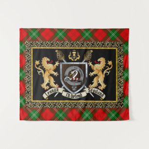 Lennox Clan Badge & Motto w/Lions Tapestry