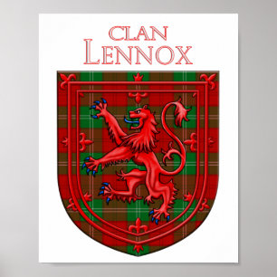 Lennox Tartan Scottish Plaid Lion Rampant Poster