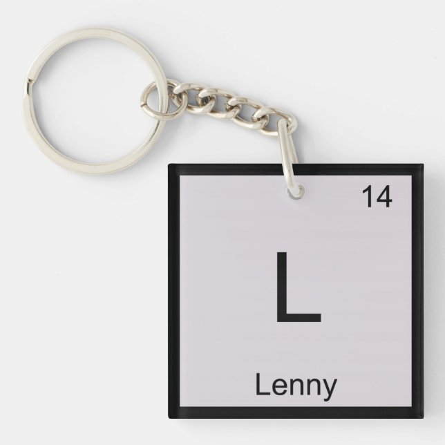 Lenny Name Chemistry Element Periodic Table Key Ring (Front)