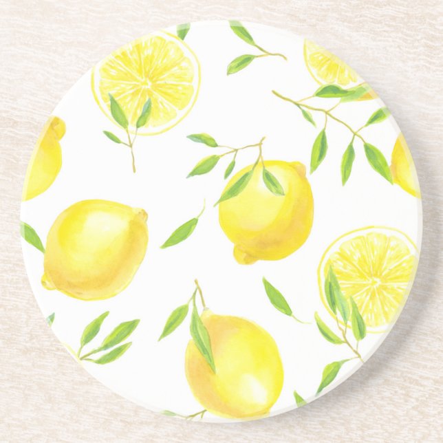 Lenons and leaves coaster (Front)