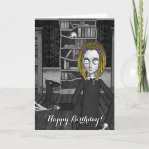 Lenore And The Raven Nevermore Birthday Card