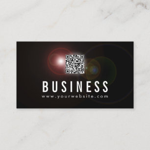 Lens Flare QR Code Photographer Business Card