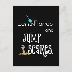 Lens Flares and Jump Scares movie humour Postcard