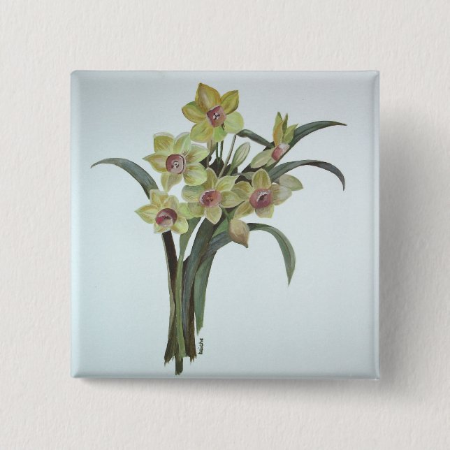 Lent Lily 15 Cm Square Badge (Front)