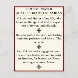 Lenten Prayer of St. Ephraim the Syrian - card