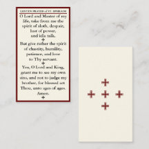 Lenten Prayer of St. Ephraim the Syrian mini card
