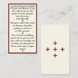 Lenten Prayer of St. Ephraim the Syrian mini card