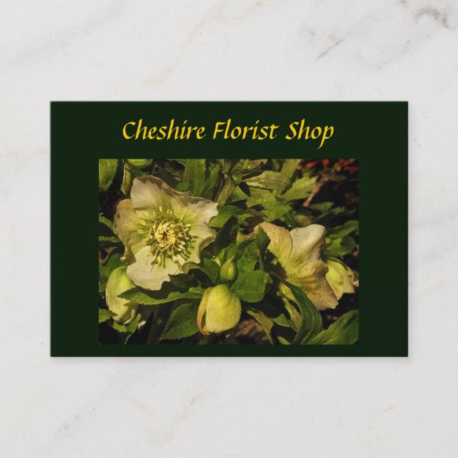 Lenten Rose Hellebore Florist Business Card (Front)