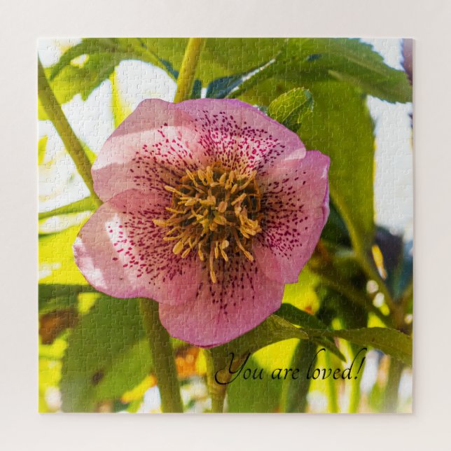 Lenten Rose. Helleborus. You are loved!  Jigsaw Puzzle (Vertical)