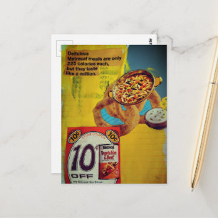 Lentil Rings and Soup 225 mixed media collage  Postcard