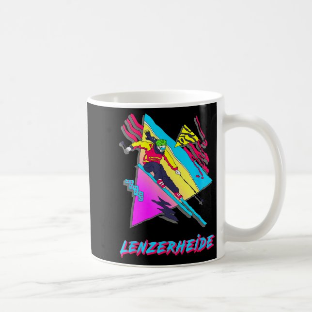 Lenzerheide ski vibrant action-packed skiing skier coffee mug (Right)