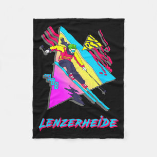 Lenzerheide ski vibrant action-packed skiing skier fleece blanket