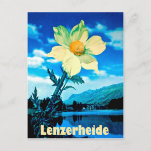 Lenzerheide, Switzerland, summer flower on lake Postcard
