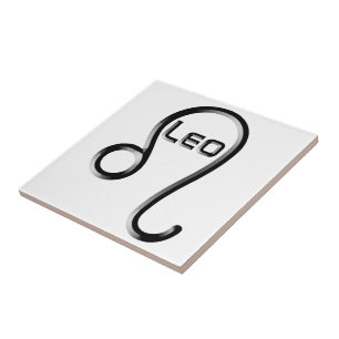 LEO, Abstract Design of the Zodiac Sign,  Ceramic Tile