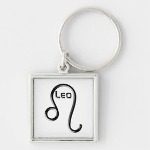LEO, Abstract Design of the Zodiac Sign,  Key Ring