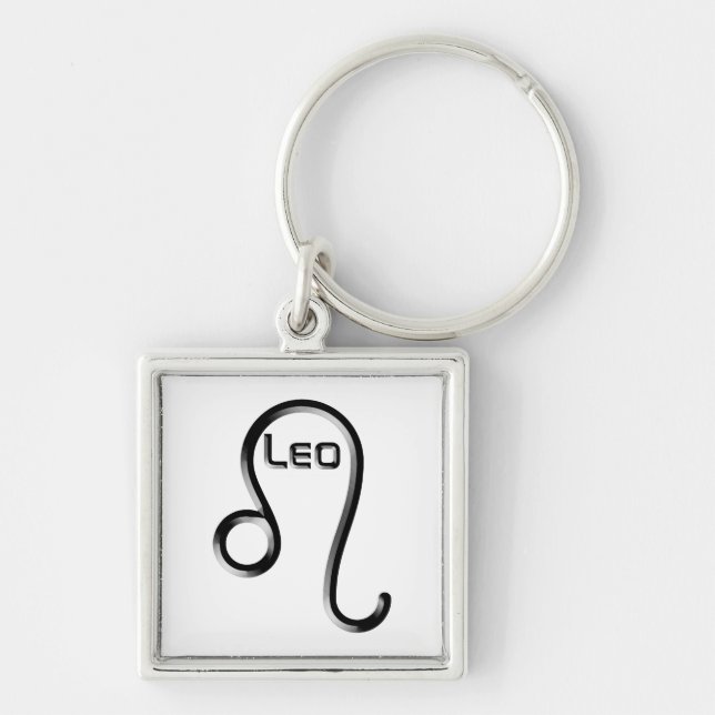 LEO, Abstract Design of the Zodiac Sign,  Key Ring (Front)