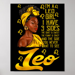 Leo Afro Black Woman It's My Birthday Zodiac Sign