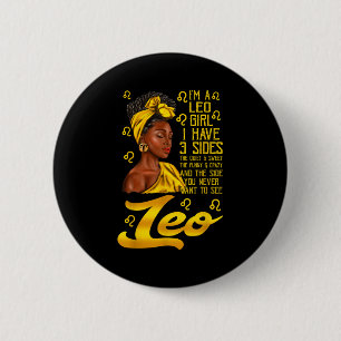 Leo Afro Black Woman It's My Birthday Zodiac Sign 6 Cm Round Badge