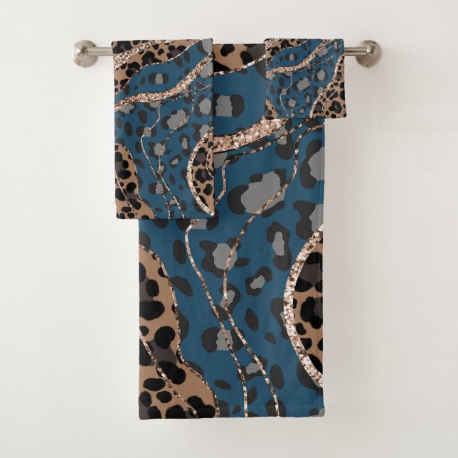 Leo Animal Print Glitter Glam 1 Bath Towel Set (Insitu)
