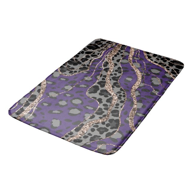 Leo Animal Print Glitter Glam 2 Bath Mat (Angled)