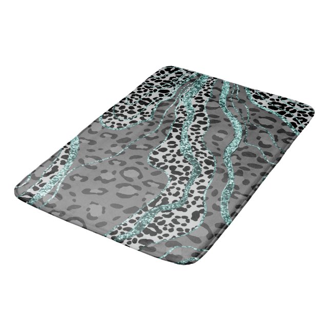 Leo Animal Print Glitter Glam 4 Bath Mat (Angled)