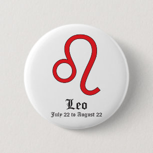 LEO ASTROLOGIC SIGN, SYMBOL ZODIAC 6 CM ROUND BADGE