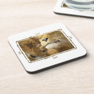 Leo - Astrology Lion Couple Coaster Set
