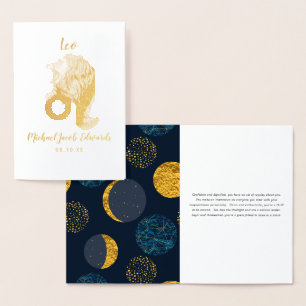 Leo Astrology Personalised Zodiac Sign Foil Card