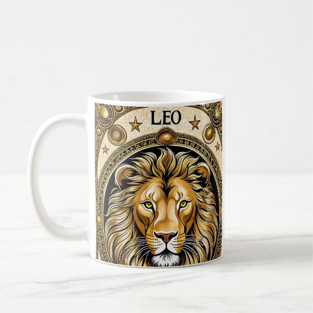 Leo astrology sign coffee mug (Left)