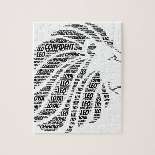 Leo Astrology Zodiac Sign Word Cloud Jigsaw Puzzle (Vertical)
