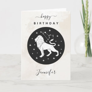 Leo Astrology Zodiac Star Sign Horoscope Marble Card