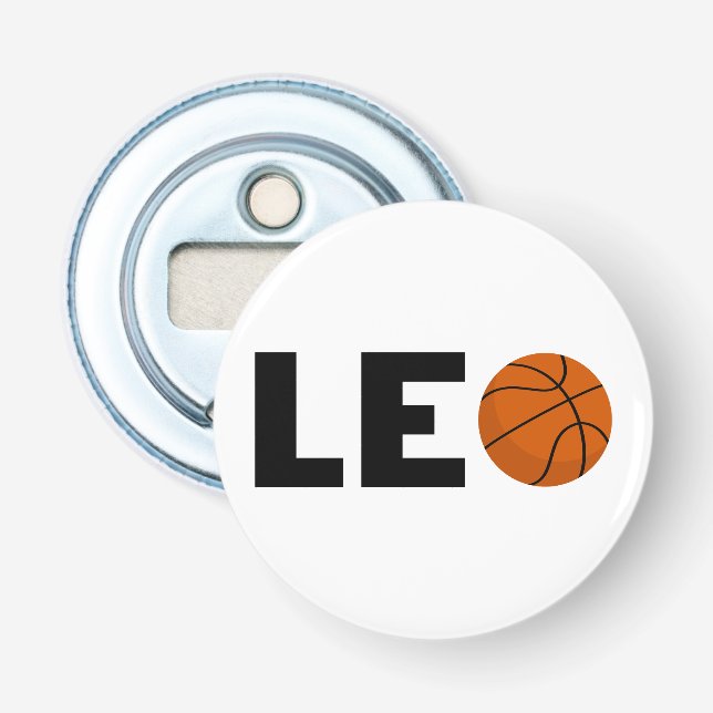 Leo Basketball Bottle Opener (Front)