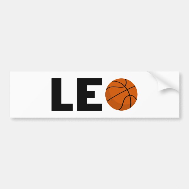 Leo Basketball Bumper Sticker (Front)
